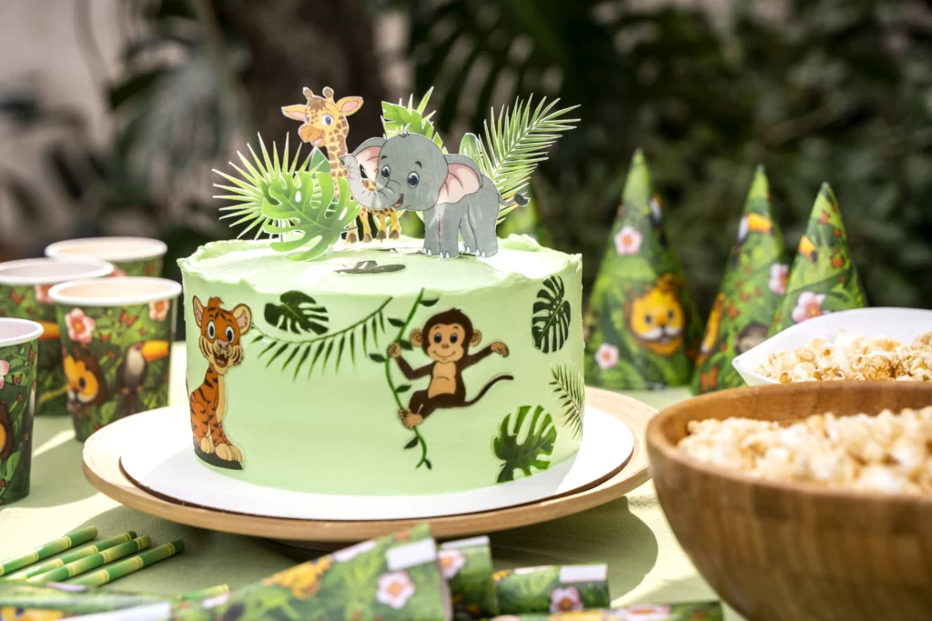 Bolo de aniversário safari